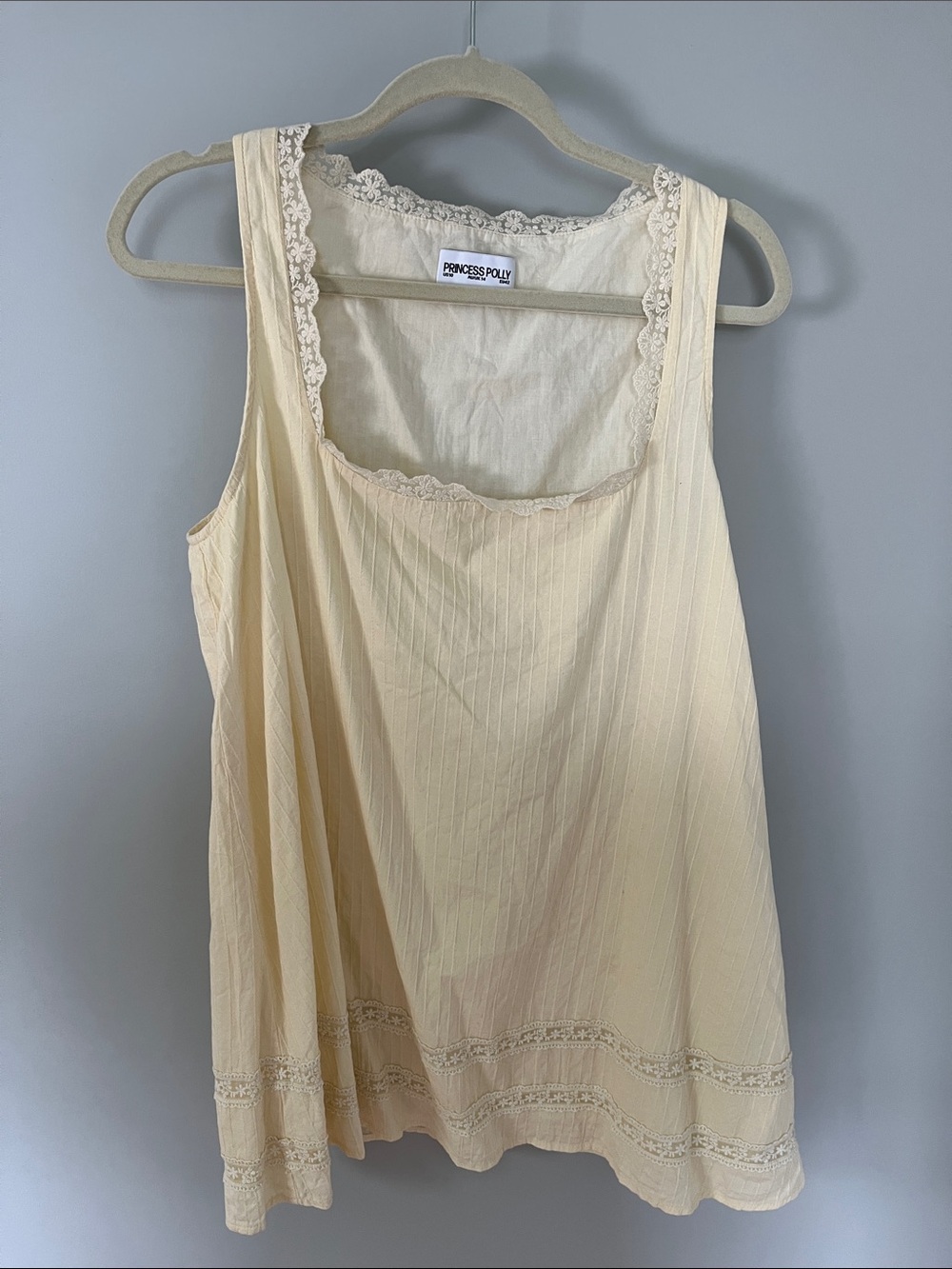 Princess Polly Cream Lace-Trim Sleeveless Chemise